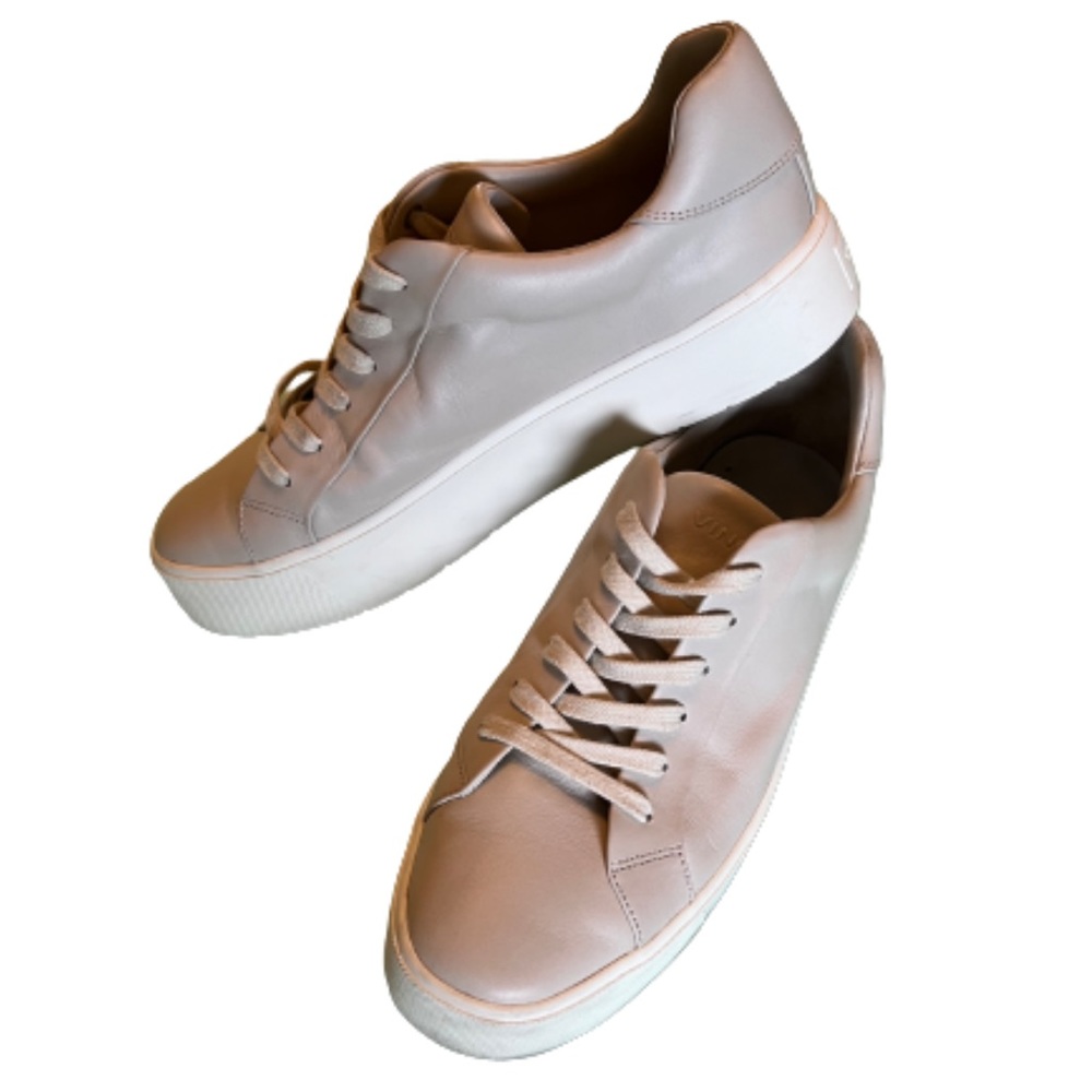 🤍 VINCE Benfield Leather Platform Sneakers - Off White Size 9 🤍